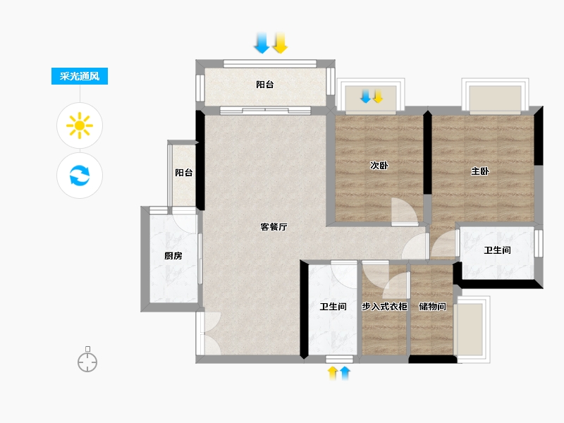 四川省-广安市-加德学府一号-85.00-户型库-采光通风