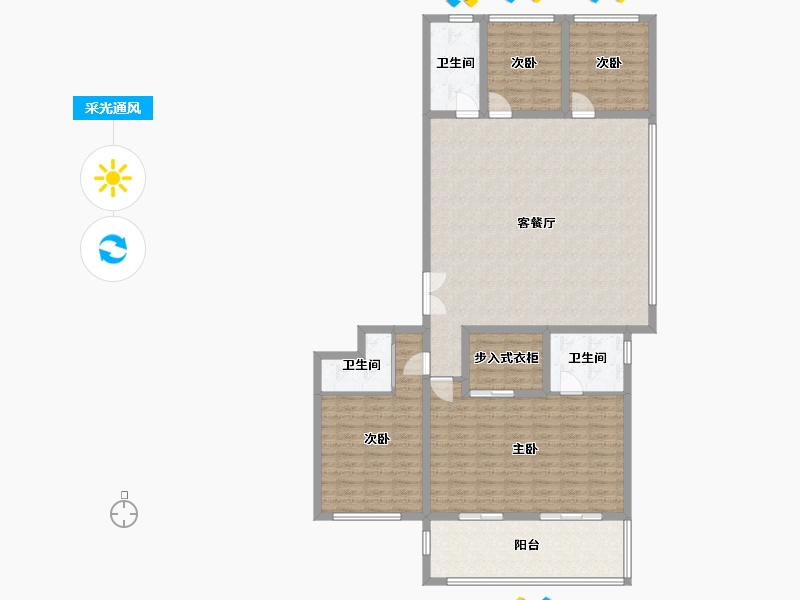 浙江省-绍兴市-天圣大越府-望园-170.00-户型库-采光通风