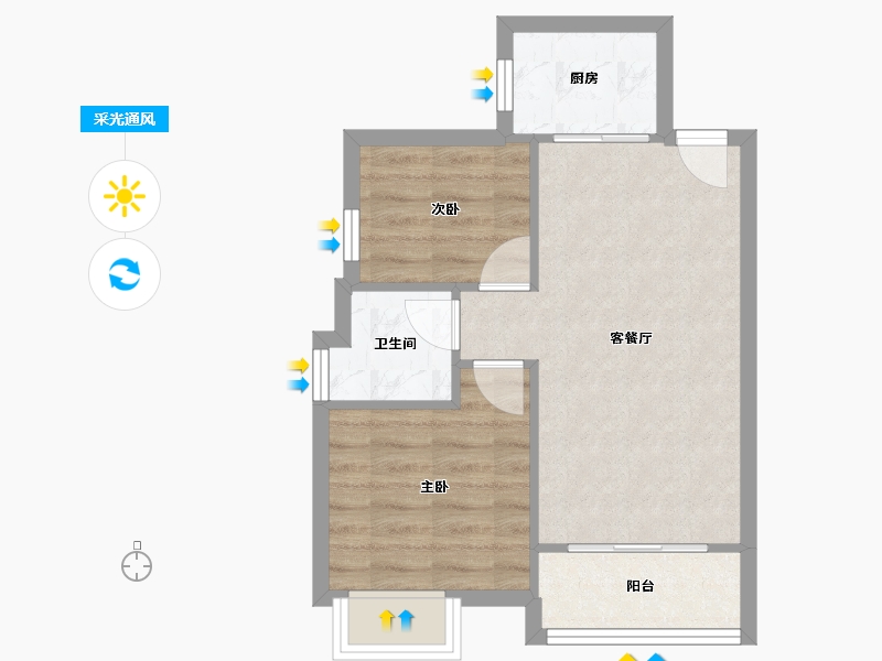 广东省-广州市-凤秀家园-51.00-户型库-采光通风