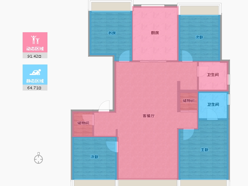 吉林省-长春市-中海同心湖境-143.00-户型库-动静分区