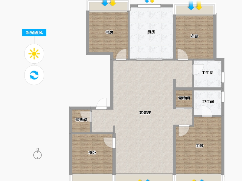 吉林省-长春市-中海同心湖境-143.00-户型库-采光通风