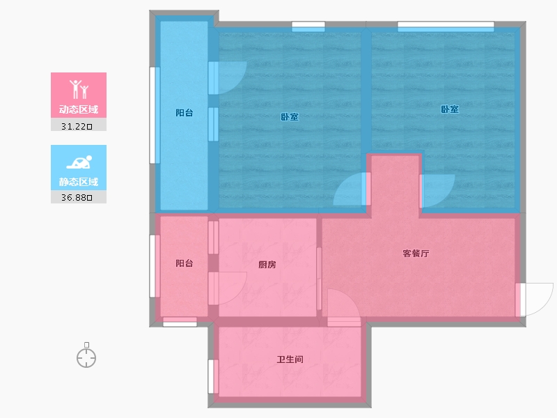 北京-北京市-嘉园二里小区-53.12-户型库-动静分区