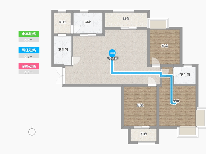 湖南省-长沙市-八方小区-89.84-户型库-动静线