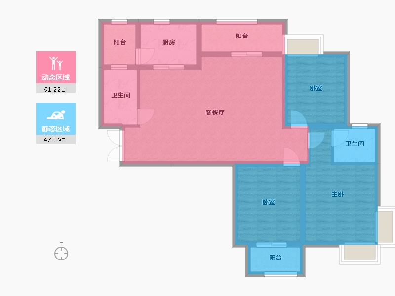 湖南省-长沙市-八方小区-89.84-户型库-动静分区