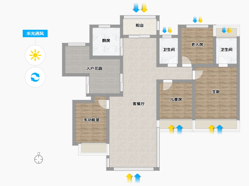 四川省-成都市-电建地产洺悦御府-118.00-户型库-采光通风