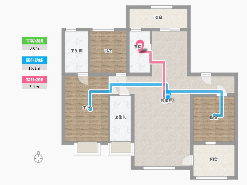 陕西省-宝鸡市-合力紫院-114.97-户型库-动静线