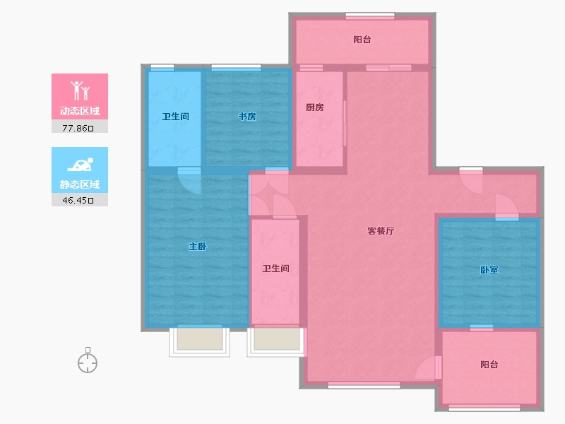 陕西省-宝鸡市-合力紫院-114.97-户型库-动静分区