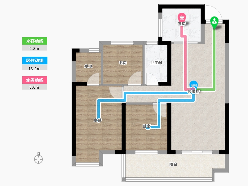 湖北省-宜昌市-银河·东湖雅居-83.77-户型库-动静线