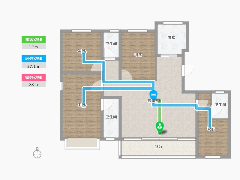 陕西省-西安市-和平璟苑-128.76-户型库-动静线