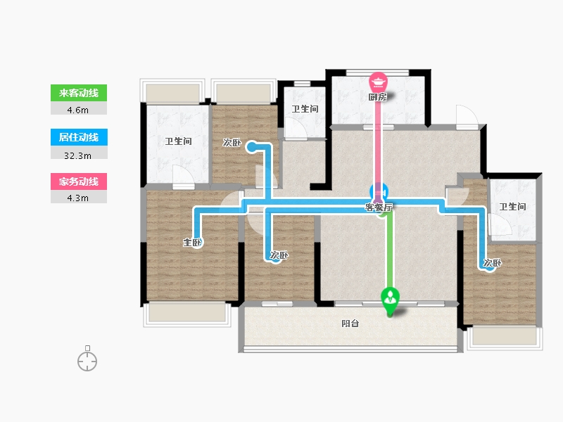 江苏省-苏州市-澜庭雅致-144.99-户型库-动静线