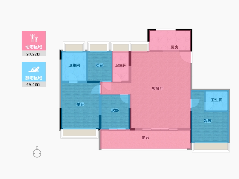 江苏省-苏州市-星河盛世-147.01-户型库-动静分区