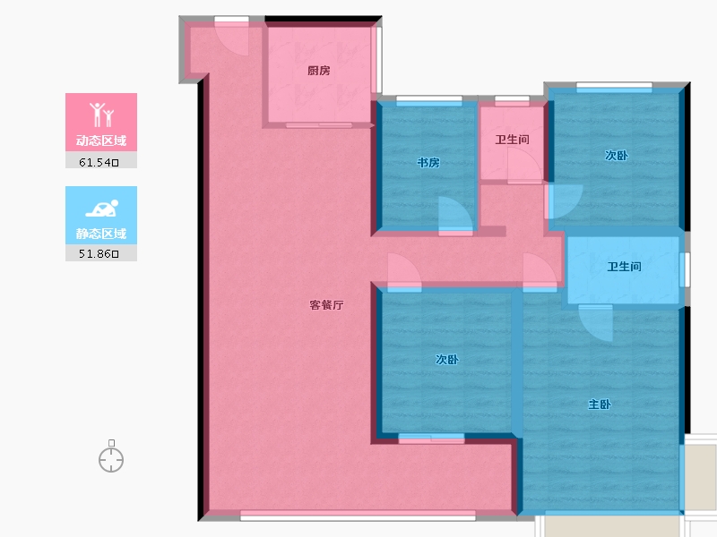 陕西省-西安市-新城首府-115.20-户型库-动静分区