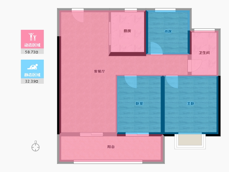 江苏省-盐城市-都汇壹号-81.60-户型库-动静分区