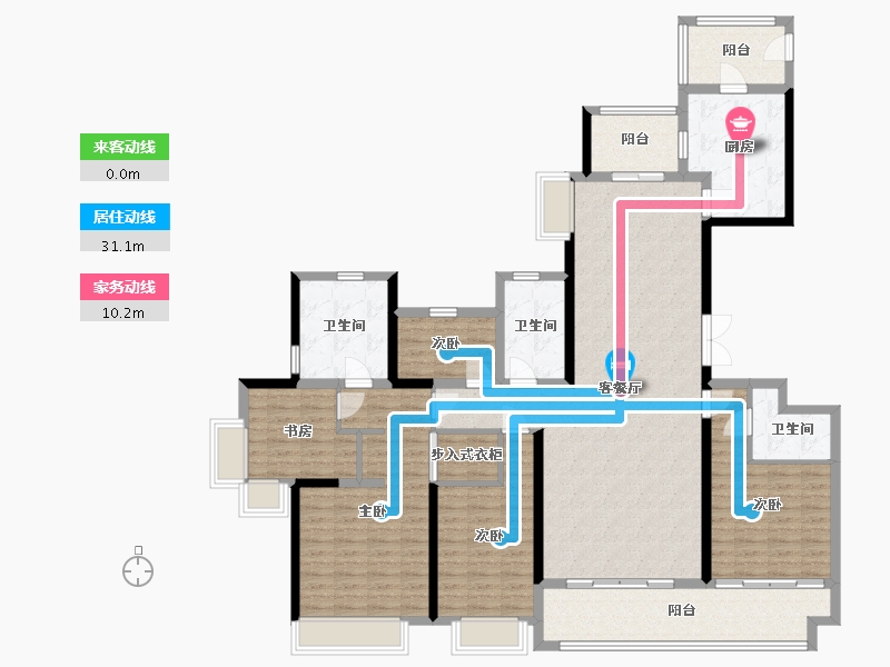 浙江省-台州市-悦公馆-161.60-户型库-动静线