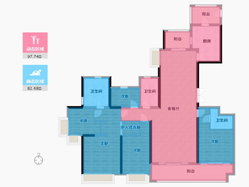 浙江省-台州市-悦公馆-161.60-户型库-动静分区