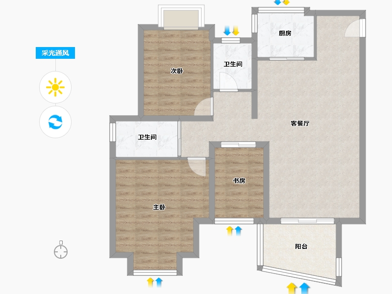 福建省-福州市-东江欣居-90.00-户型库-采光通风