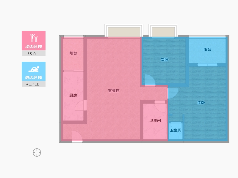 云南省-德宏傣族景颇族自治州-景成新城-85.26-户型库-动静分区