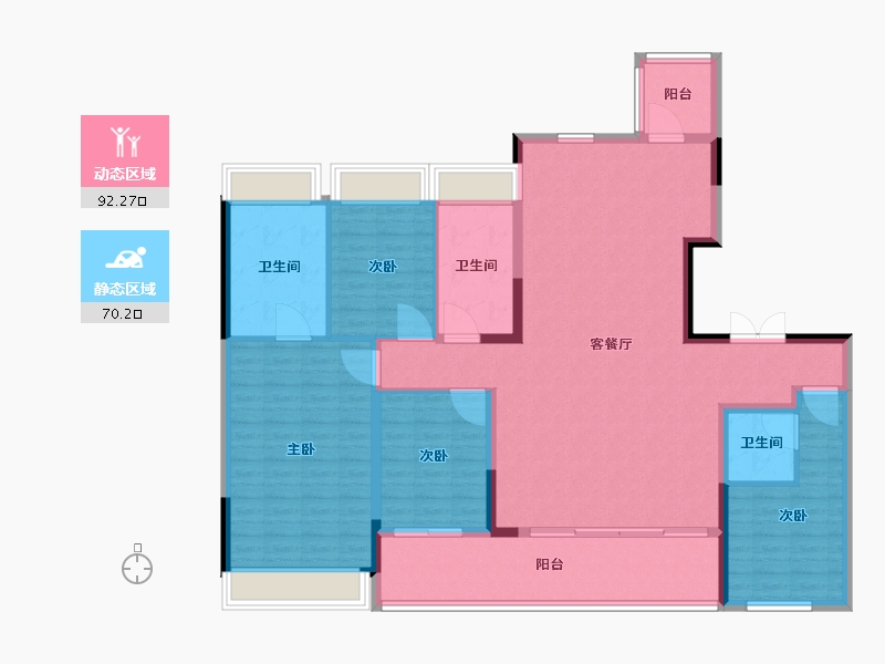 江苏省-苏州市-中信泰富玖阅-148.01-户型库-动静分区