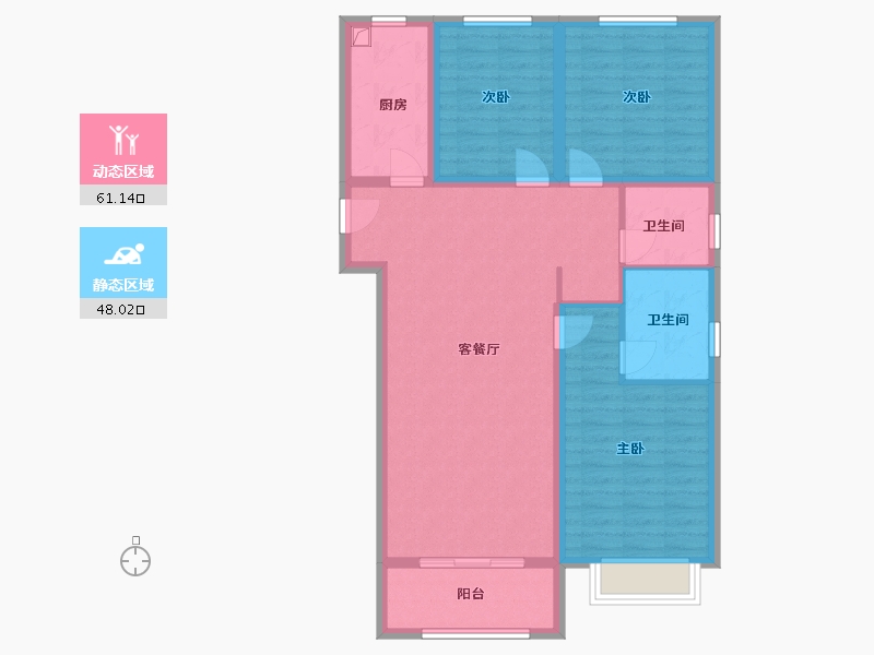 山西省-吕梁市-中和书苑-97.58-户型库-动静分区