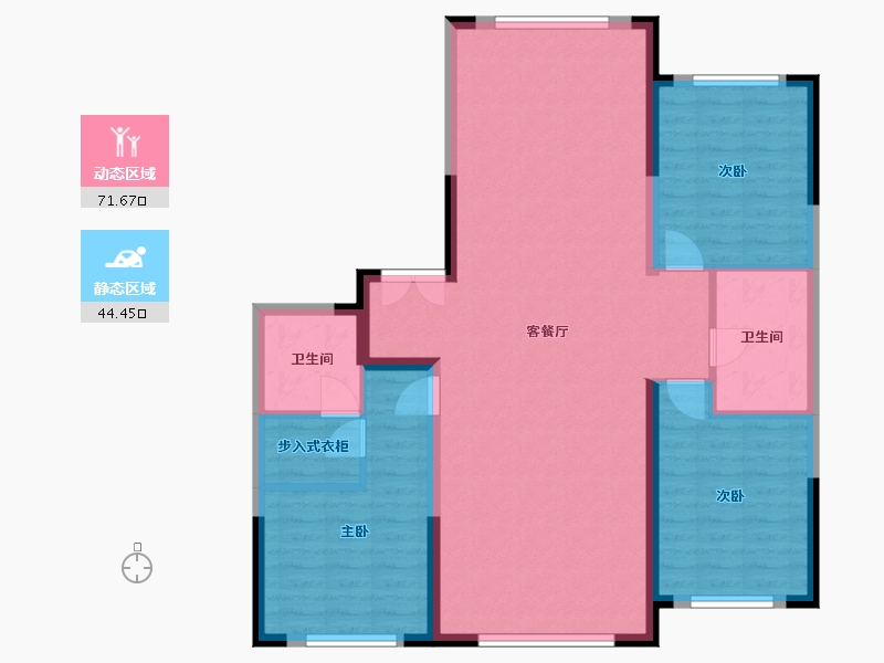 黑龙江省-绥化市-翰林世家-120.80-户型库-动静分区