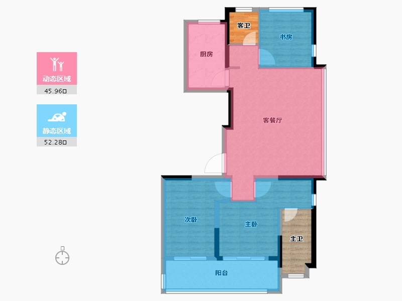 江苏省-南京市-颐和铂樾府-97.60-户型库-动静分区