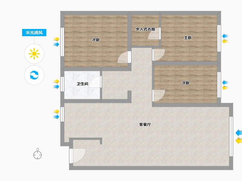 吉林省-辽源市-玉圭园-97.60-户型库-采光通风