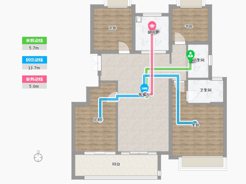 江苏省-淮安市-水沐韶华-105.00-户型库-动静线