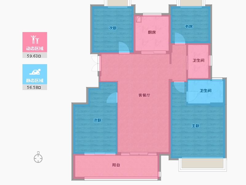 江苏省-淮安市-水沐韶华-105.00-户型库-动静分区