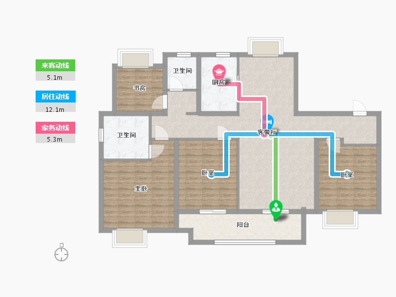 江苏省-南京市-溧水万达广场-104.00-户型库-动静线