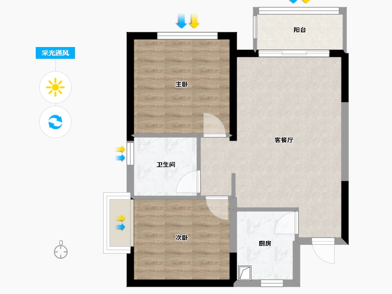 海南省-海口市-药谷人才房-62.40-户型库-采光通风