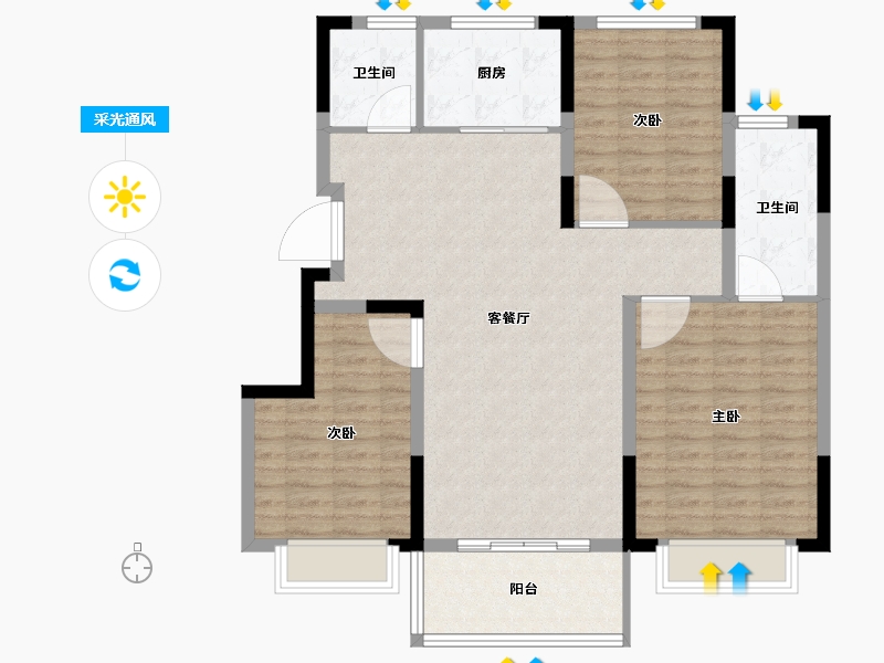 江苏省-南京市-新棠合著-103.59-户型库-采光通风