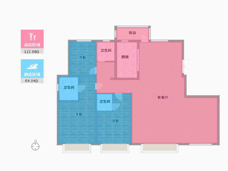 新疆维吾尔自治区-乌鲁木齐市-城建京府-177.22-户型库-动静分区