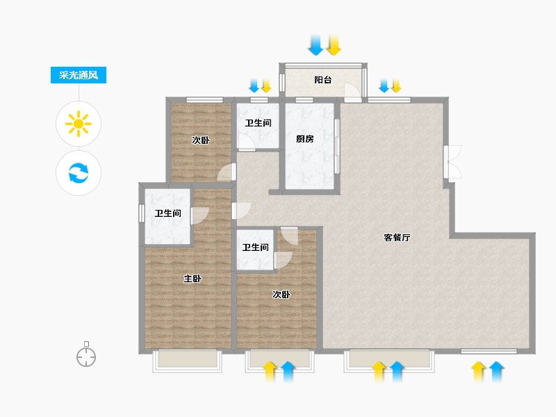 新疆维吾尔自治区-乌鲁木齐市-城建京府-177.22-户型库-采光通风