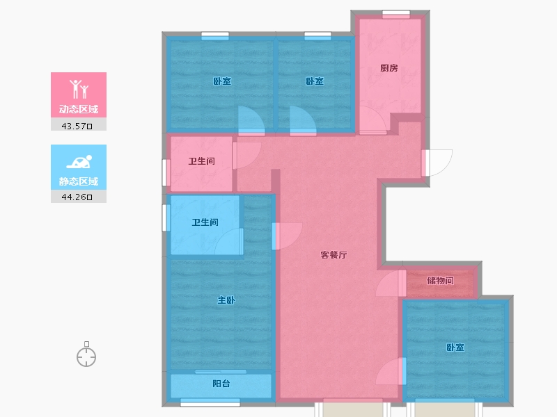 北京-北京市-星光里-92.21-户型库-动静分区