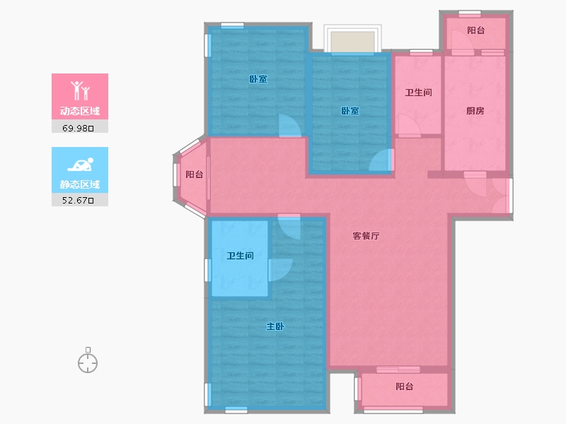 北京-北京市-绿港家园-一区-108.57-户型库-动静分区