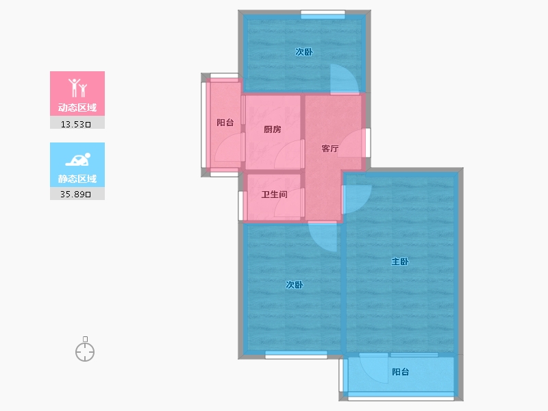 北京-北京市-北蜂窝路22号院-70.00-户型库-动静分区