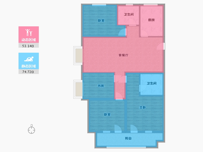 山东省-菏泽市-麟珑印-115.00-户型库-动静分区