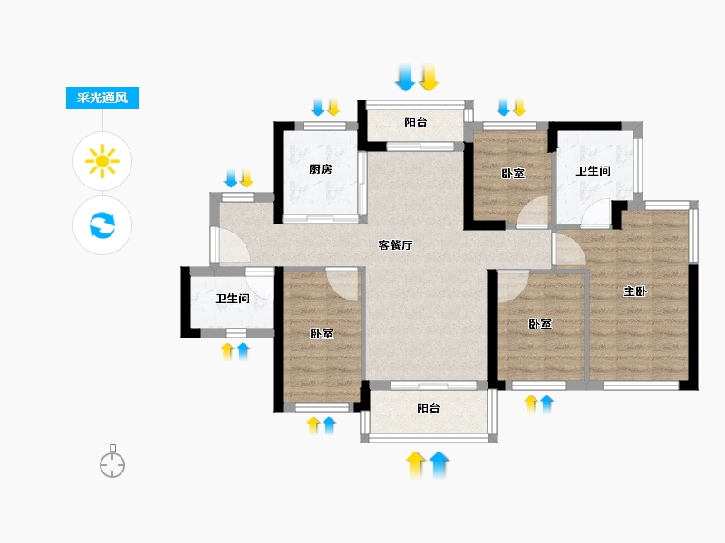 广东省-珠海市-正方南湾首府-79.20-户型库-采光通风