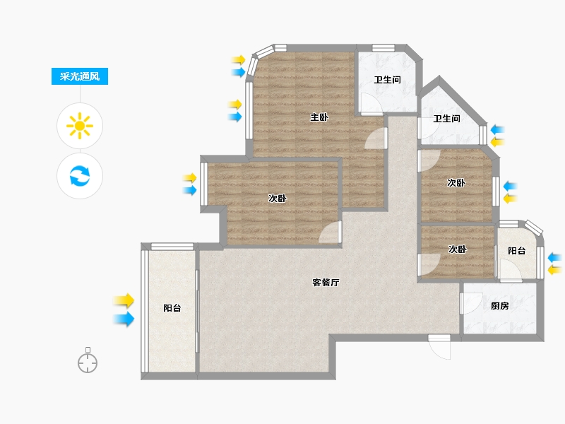 广东省-广州市-新光城市广场2期-111.20-户型库-采光通风