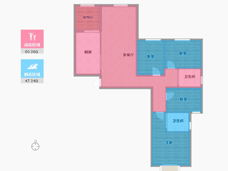 新疆维吾尔自治区-阿克苏地区-澜岸花园小区-96.00-户型库-动静分区