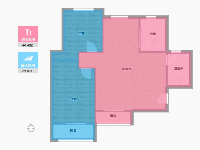 湖北省-武汉市-长江鑫都-B区-70.22-户型库-动静分区