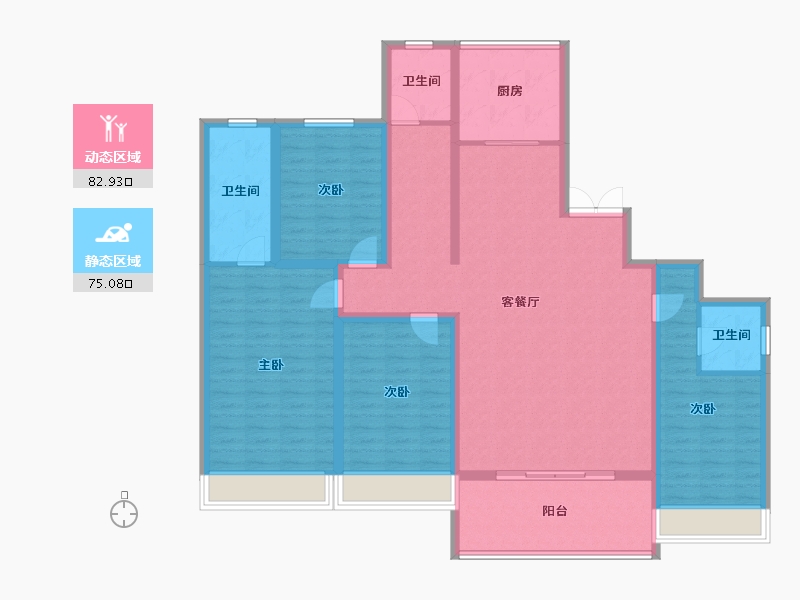 陕西省-西安市-高科·紫薇嘉境-142.14-户型库-动静分区