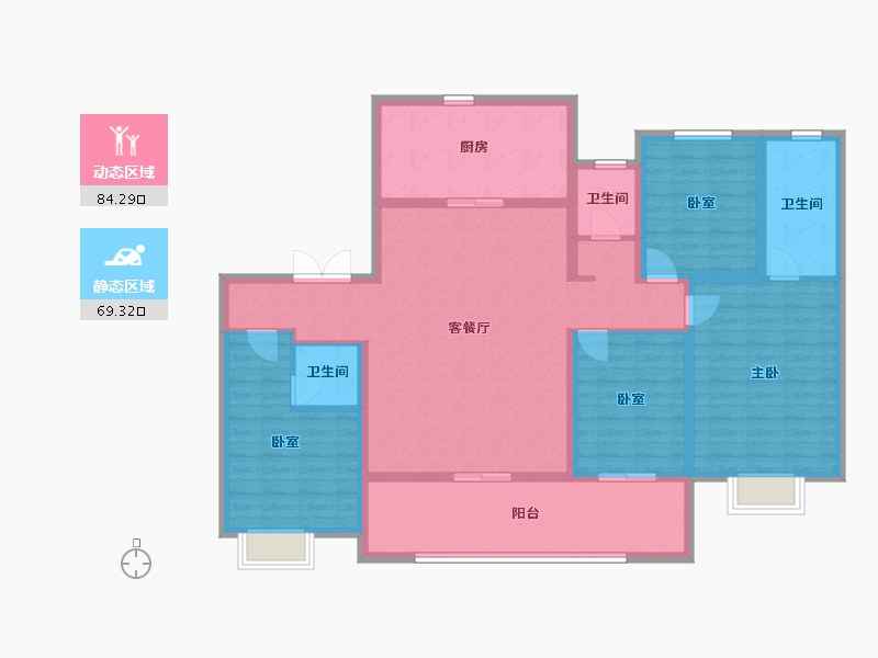 江苏省-常州市-万科国宾道-133.36-户型库-动静分区