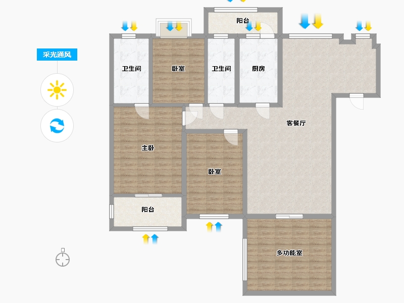 广西壮族自治区-桂林市-新城国奥小区-179.00-户型库-采光通风