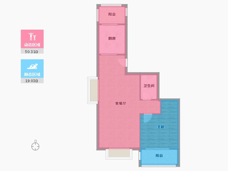 山东省-青岛市-瑞安路-59.54-户型库-动静分区