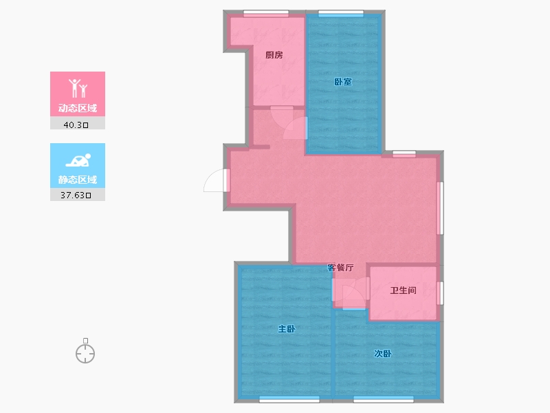 北京-北京市-丽景嘉苑小区-70.40-户型库-动静分区