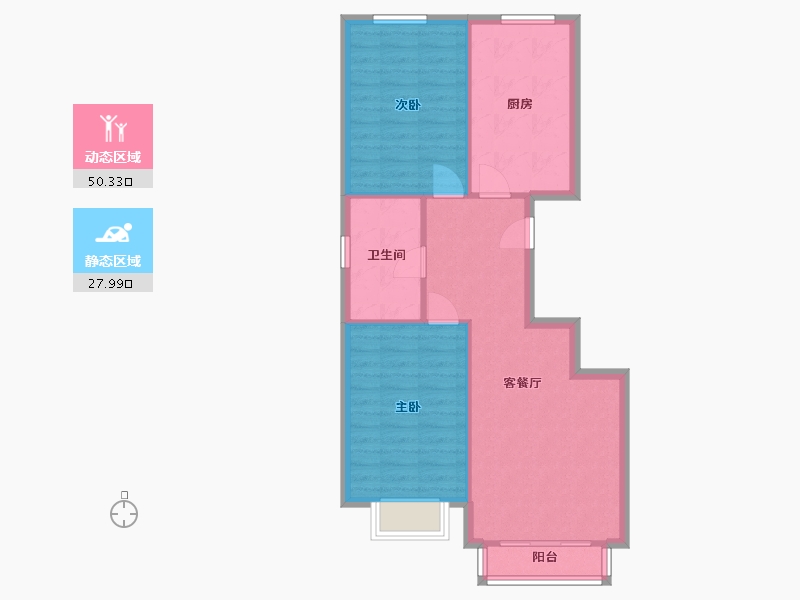 内蒙古自治区-呼和浩特市-厂汉板乾沁源西区-78.00-户型库-动静分区