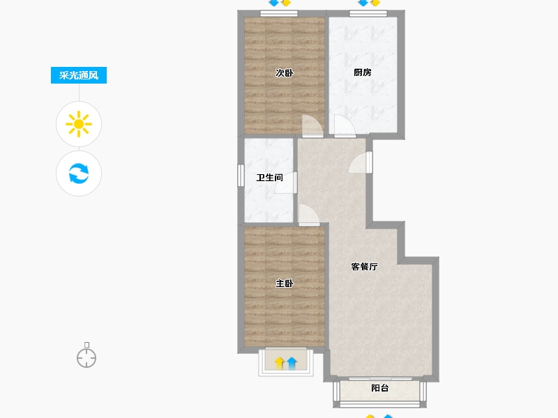 内蒙古自治区-呼和浩特市-厂汉板乾沁源西区-78.00-户型库-采光通风