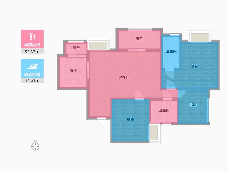 四川省-成都市-蓝光长岛城-84.00-户型库-动静分区