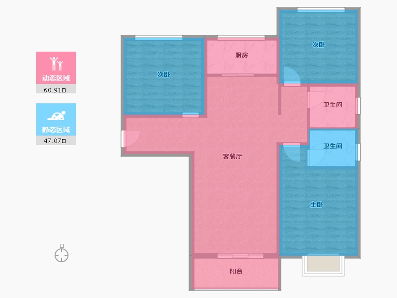 河南省-郑州市-河南省国家大学科技园(东区)15号楼-G座-110.56-户型库-动静分区